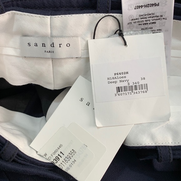 Sandro NWT Cropped Belted High-Waist Trousers, 28 - Picture 9 of 14